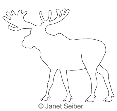 Digitized Longarm Quilting Design Moose Motif was designed by Janet Seiber.