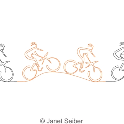 Digitized Longarm Quilting Design Mountain Biking Border was designed by Janet Seiber.