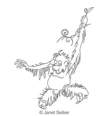Digitized Longarm Quilting Design Orangutan Motif was designed by Janet Seiber.