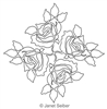 Digitized Longarm Quilting Design Roses on Point Motif was designed by Janet Seiber.