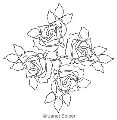 Digitized Longarm Quilting Design Roses on Point Motif was designed by Janet Seiber.