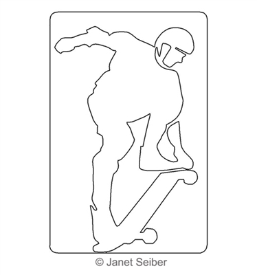 Digitized Longarm Quilting Design Skateboarder Motif was designed by Janet Seiber.