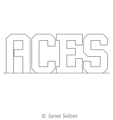 Digitized Longarm Quilting Design Team Aces was designed by Janet Seiber.