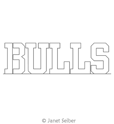 Digitized Longarm Quilting Design Team Bulls E2E was designed by Janet Seiber.