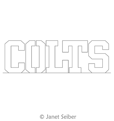 Digitized Longarm Quilting Design Team Colts was designed by Janet Seiber.