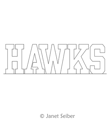 Digitized Longarm Quilting Design Team Hawks was designed by Janet Seiber.