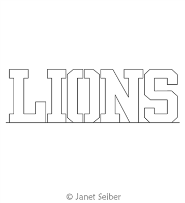 Digitized Longarm Quilting Design Team LIons E2E was designed by Janet Seiber.