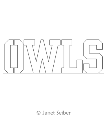 Digitized Longarm Quilting Design Team Owls was designed by Janet Seiber.