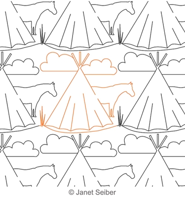 Digitized Longarm Quilting Design Teepee Border or Panto was designed by Janet Seiber.