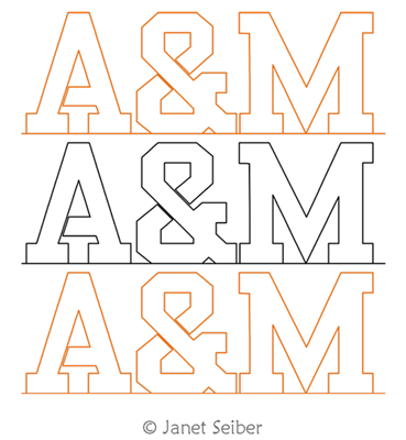 College A  M by Janet Seiber. This image demonstrates how this computerized pattern will stitch out once loaded on your robotic quilting system. A full page pdf is included with the design download.