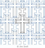 Digital Quilting Design Beveled Cross by Jim Snell