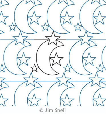 Digital Quilting Design Dawn's Moon and Stars by Jim Snell