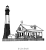 Lighthouse Tybee Island by Jim Snell. This image demonstrates how this computerized pattern will stitch out once loaded on your robotic quilting system. A full page pdf is included with the design download.