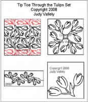 Digital Quilting Design Tip Toe Through the Tulips Set by Judy Vallely.