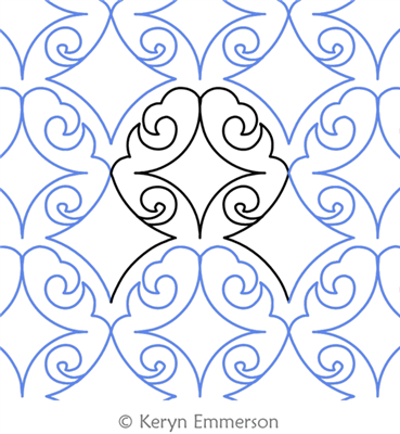 Digital Quilting Design Diamond Scroll by Keryn Emmerson.