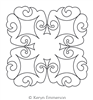 Digital Quilting Design Diamond Scroll Block by Keryn Emmerson.
