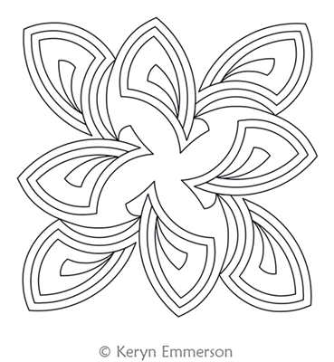 Digital Quilting Design Etch Block 1 by Keryn Emmerson.