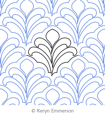 Digital Quilting Design Feathered Shell by Keryn Emmerson.