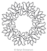 Digital Quilting Design Gardenia Wreath by Keryn Emmerson.