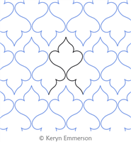 Arabesque by Keryn Emmerson. This image demonstrates how this computerized pattern will stitch out once loaded on your robotic quilting system. A full page pdf is included with the design download.