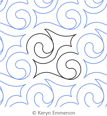 Celtic Scroll by Keryn Emmerson. This image demonstrates how this computerized pattern will stitch out once loaded on your robotic quilting system. A full page pdf is included with the design download.