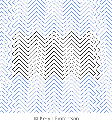 Chevrons Multi Fill by Keryn Emmerson. This image demonstrates how this computerized pattern will stitch out once loaded on your robotic quilting system. A full page pdf is included with the design download.