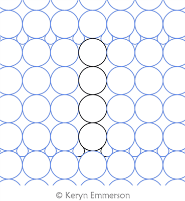 Circle Grid 4 by Keryn Emmerson. This image demonstrates how this computerized pattern will stitch out once loaded on your robotic quilting system. A full page pdf is included with the design download.