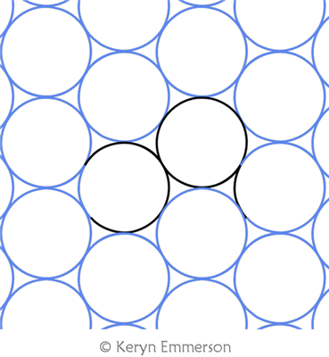 Circle Grid Hex 1 by Keryn Emmerson. This image demonstrates how this computerized pattern will stitch out once loaded on your robotic quilting system. A full page pdf is included with the design download.