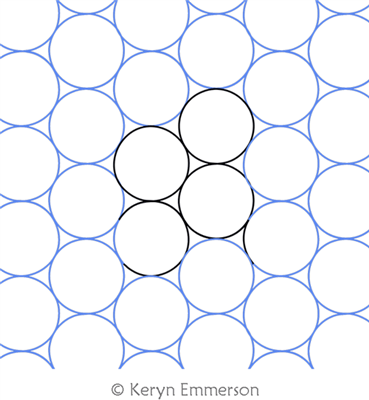 Circle Grid Hex 2 by Keryn Emmerson. This image demonstrates how this computerized pattern will stitch out once loaded on your robotic quilting system. A full page pdf is included with the design download.