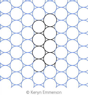 Circle Grid Hex 4 by Keryn Emmerson. This image demonstrates how this computerized pattern will stitch out once loaded on your robotic quilting system. A full page pdf is included with the design download.