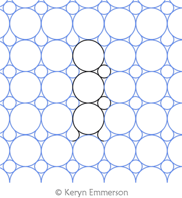 Circle Grid Plus 3 by Keryn Emmerson. This image demonstrates how this computerized pattern will stitch out once loaded on your robotic quilting system. A full page pdf is included with the design download.