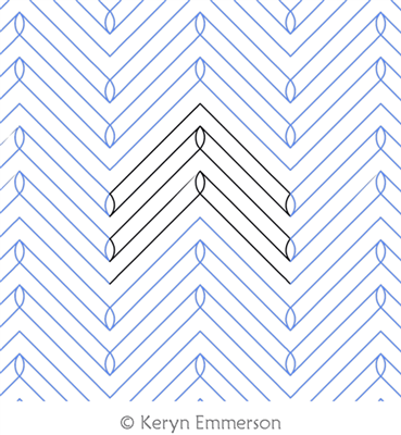 Concertina 2 by Keryn Emmerson. This image demonstrates how this computerized pattern will stitch out once loaded on your robotic quilting system. A full page pdf is included with the design download.