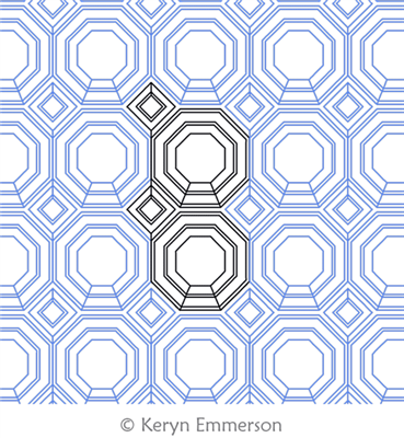 Hobnail by Keryn Emmerson. This image demonstrates how this computerized pattern will stitch out once loaded on your robotic quilting system. A full page pdf is included with the design download.