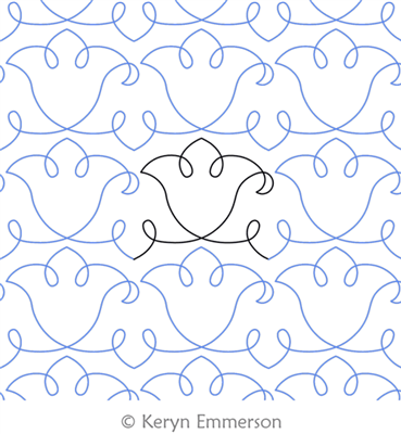 Loopy Tulips by Keryn Emmerson. This image demonstrates how this computerized pattern will stitch out once loaded on your robotic quilting system. A full page pdf is included with the design download.