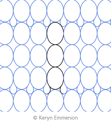 Oval Grid 3 by Keryn Emmerson. This image demonstrates how this computerized pattern will stitch out once loaded on your robotic quilting system. A full page pdf is included with the design download.