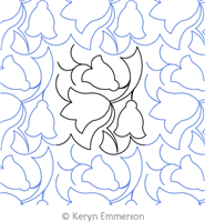 Spring Posey by Keryn Emmerson. This image demonstrates how this computerized pattern will stitch out once loaded on your robotic quilting system. A full page pdf is included with the design download.