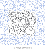Sweetpea Scramble by Keryn Emmerson. This image demonstrates how this computerized pattern will stitch out once loaded on your robotic quilting system. A full page pdf is included with the design download.