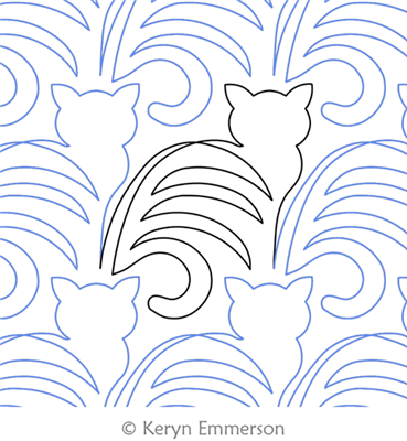 Tabbytales by Keryn Emmerson. This image demonstrates how this computerized pattern will stitch out once loaded on your robotic quilting system. A full page pdf is included with the design download.
