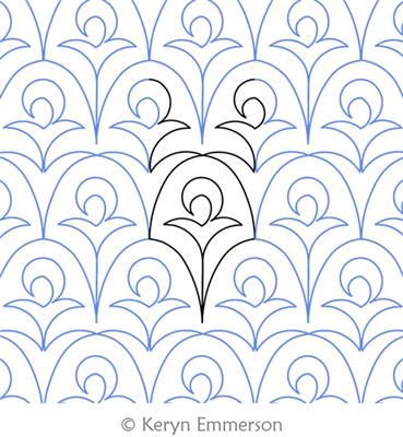 Victorian Shell by Keryn Emmerson. This image demonstrates how this computerized pattern will stitch out once loaded on your robotic quilting system. A full page pdf is included with the design download.