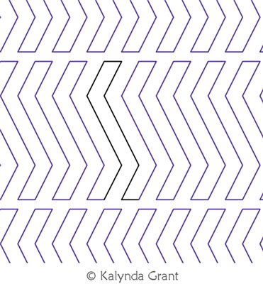 Chevron Border 2 Tall P2P by Kalynda Grant. This image demonstrates how this computerized pattern will stitch out once loaded on your robotic quilting system. A full page pdf is included with the design download.