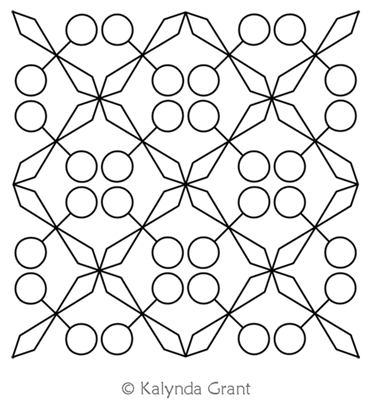 Circle Diamond Block 1 by Kalynda Grant. This image demonstrates how this computerized pattern will stitch out once loaded on your robotic quilting system. A full page pdf is included with the design download.