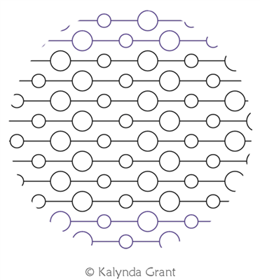 Dots and Dashes Full Row Block by Kalynda Grant. This image demonstrates how this computerized pattern will stitch out once loaded on your robotic quilting system. A full page pdf is included with the design download.