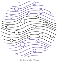 Eloquent Waves and Bubbles by Kalynda Grant. This image demonstrates how this computerized pattern will stitch out once loaded on your robotic quilting system. A full page pdf is included with the design download.