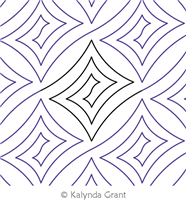 Greek Key Curvy Diamond E2E by Kalynda Grant. This image demonstrates how this computerized pattern will stitch out once loaded on your robotic quilting system. A full page pdf is included with the design download.