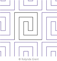 Greek Key Rectangle E2E by Kalynda Grant. This image demonstrates how this computerized pattern will stitch out once loaded on your robotic quilting system. A full page pdf is included with the design download.