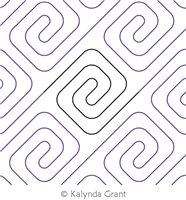Greek Key Rounded Diamond E2E by Kalynda Grant. This image demonstrates how this computerized pattern will stitch out once loaded on your robotic quilting system. A full page pdf is included with the design download.