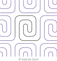 Greek Key Rounded Rectangle E2E by Kalynda Grant. This image demonstrates how this computerized pattern will stitch out once loaded on your robotic quilting system. A full page pdf is included with the design download.