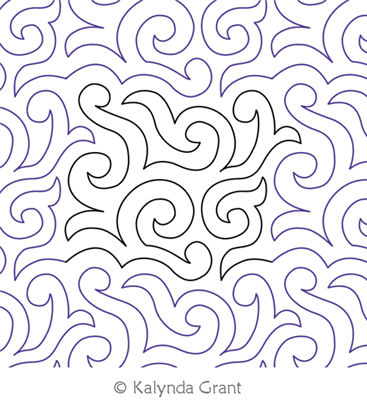Kay's Swirls E2E by Kalynda Grant. This image demonstrates how this computerized pattern will stitch out once loaded on your robotic quilting system. A full page pdf is included with the design download.