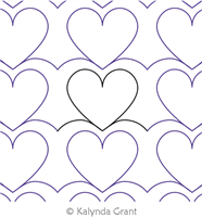 Pearls and Hearts 2 P2P by Kalynda Grant. This image demonstrates how this computerized pattern will stitch out once loaded on your robotic quilting system. A full page pdf is included with the design download.