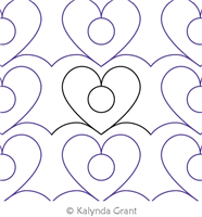 Pearls and Hearts 3 P2P by Kalynda Grant. This image demonstrates how this computerized pattern will stitch out once loaded on your robotic quilting system. A full page pdf is included with the design download.